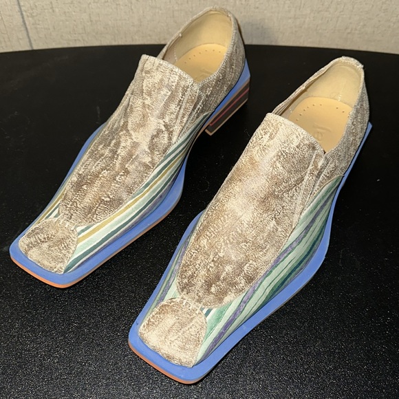 Men’s leather fashion shoes Taj collection Size 8.5 DEBO-BEIGE - Picture 2 of 8